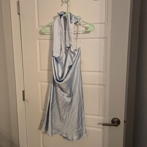 Elegant Light Blue Mini Dress